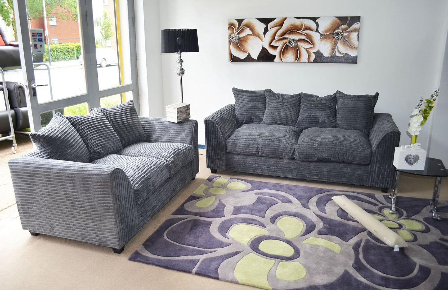 Dylan Lh Rh Corner 3 2 Seater Sofa In Jumbo Cord Grey Uk Express