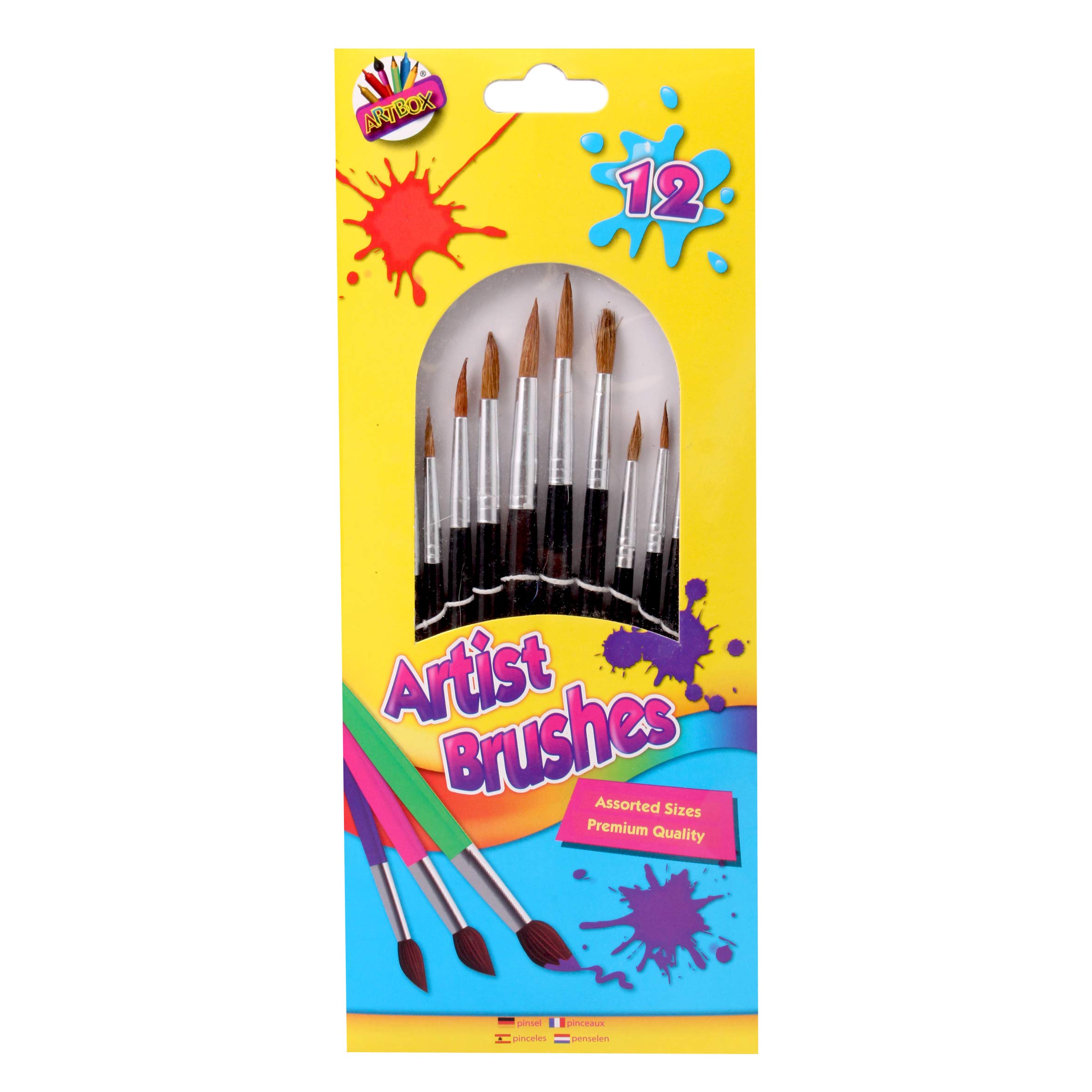 THE ART BOXARTBOX Pony Hair Artist Brush (Pack of 12), 5126