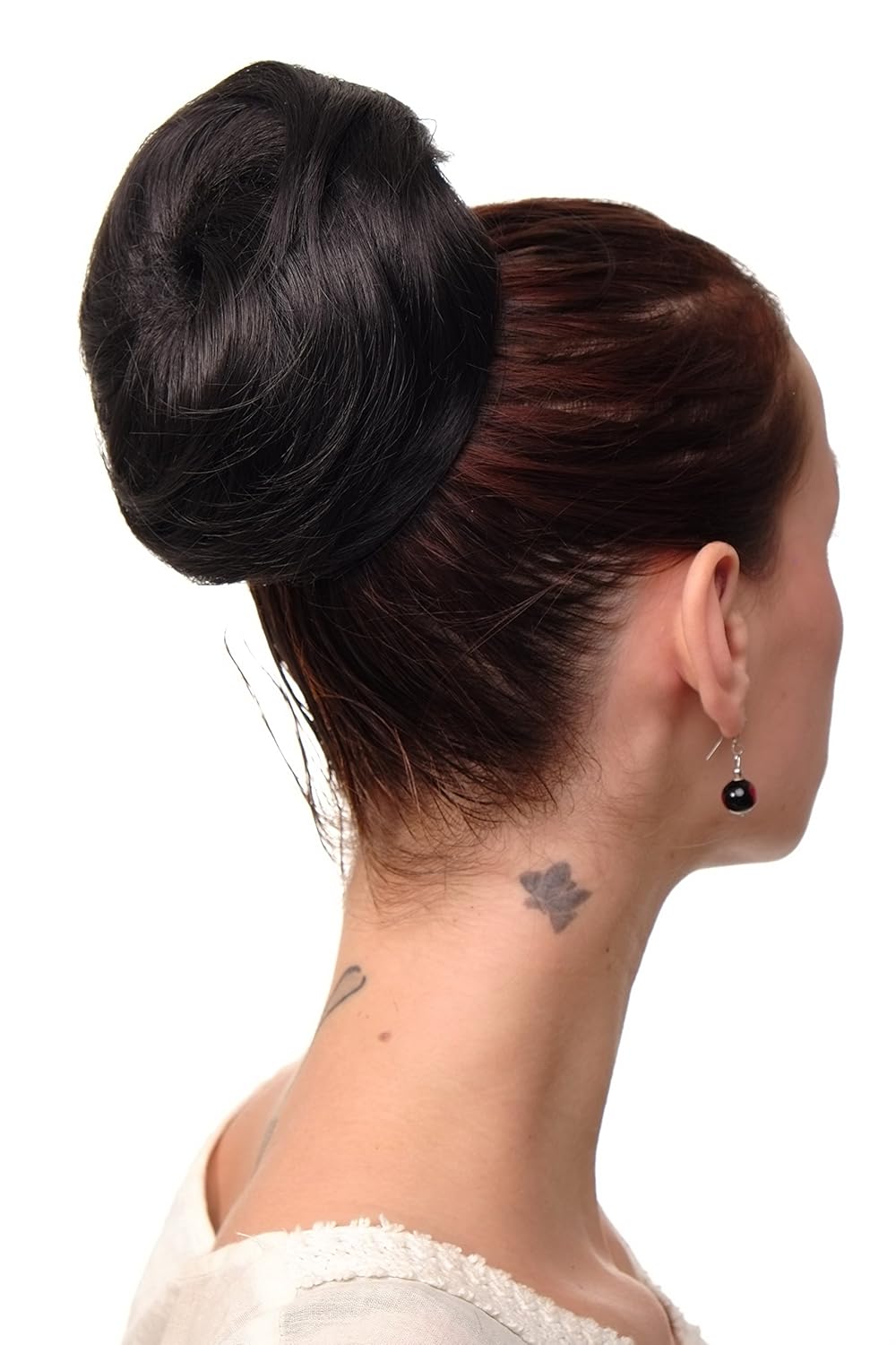 WIG ME UP Haarteil Dutt Haarknoten Bun 60er Jahre Vintage Look Schwarz sehr groß NHA 004C 2 Amazon Beauty
