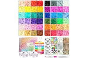 SISTENIA Bracelet Making Kit - 12000 Pcs Clay Beads, 48 Colors in 3 Boxes, Friendship Bracelet Kit with Elastic Strings, Polymer Spacer Beads, Jewelry Making Crafts Gift for Kids, Teens, Girls & Adults2
