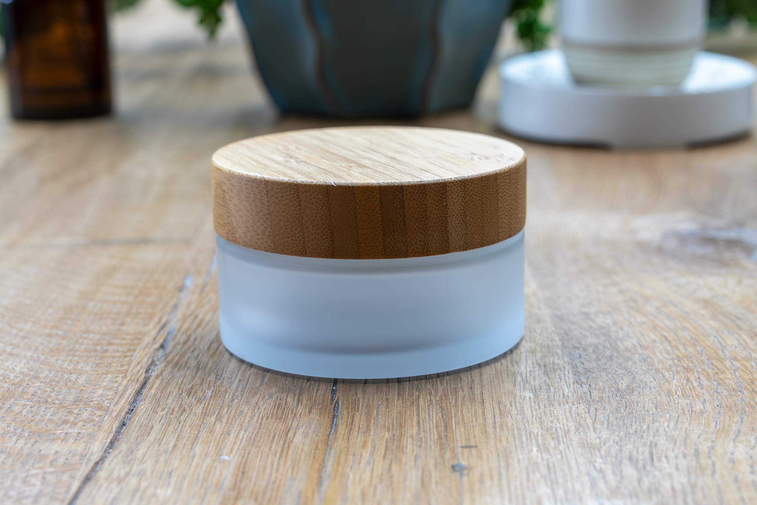 Download 100ml Frosted Glass Jar Bamboo Lid Cosmetic Jar Storage Buy Online In Aruba At Aruba Desertcart Com Productid 208172622