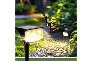 AUDERWIN Solar Spot Lights Outdoor, Solar Lights Outdoor Waterproof IP65, Compact Design, Landscape Spotlights for Garden Tree Yard House Pathway Decorations, 4 Pack, Warm White