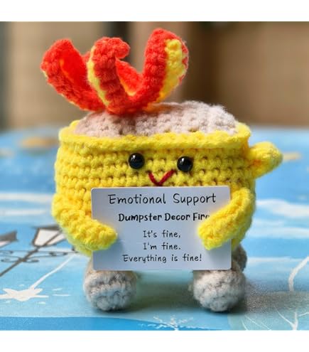 TOYMIS Support Duck Crochet, Emotional Doll Support Positive