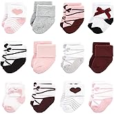Hudson Baby unisex-baby Cotton Rich Newborn and Terry Socks