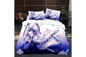 Hveeul Anime 3D Demon Slayer: Duvet Cover 2 Piece Bedding Set,Teen Comforter Cover Set Super Soft Duvet Cover with Pillowcase(Style 16 Twin: 68"x86"