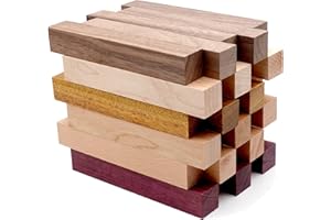 DICHA Wood Pen Blanks for Turning-Pen Blanks for Woodturning Burl-Black Walnut,Hard Maple,Merbau,Cherry,Beech,Purple heart-3/4" x 3/4" x 5" (30 Pack)