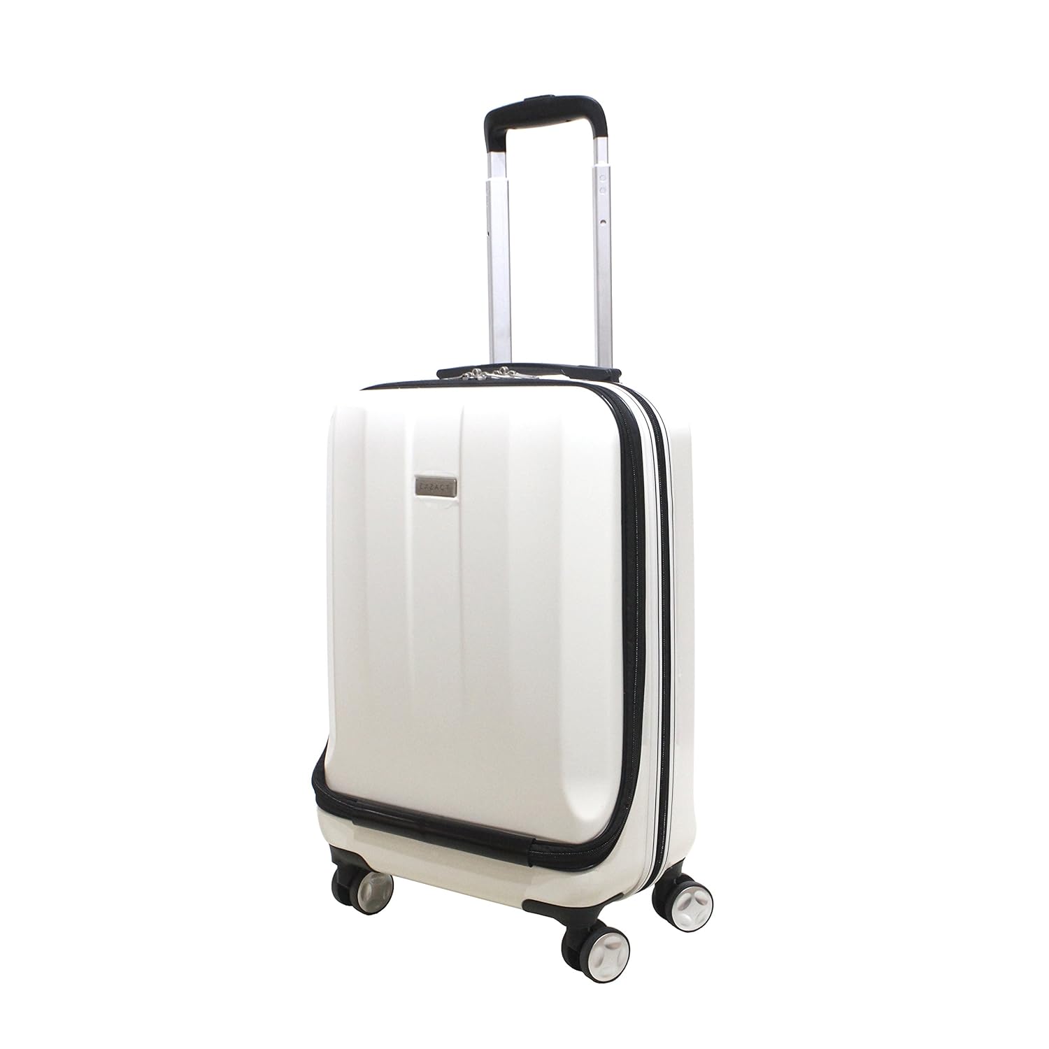 hard suitcase with front pocket