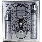 Lattafa Fakhar Collection – Fresh, Woody, Amber, Musky – 3 Piece Gift Set for Men (3.4 Oz Eau de Parfum + 6.67 Oz Deodorant + 10.1 Oz Air Freshener)