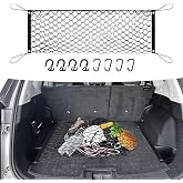 Canvcle Trunk Cargo Net for 2021-2025 2026 Nissan Rogue Accessories Envelope Style Mesh Trunk Net Organizer and Storage Stretchable Adjustable Elastic Nylon Rear Cargo Netting with Hooks