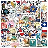 Texas Stickers |55Pcs TX Travel Waterproof Vinyl Decals for Water Bottles Cup Computer Mobile Phone Skateboard Guitar