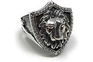 KAR Newly Designed Truly Handcrafted 925k Pure Sterling Silver 17gr Carved LION HEAD Skull/Biker Ring -USA SE5