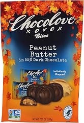 Chocolove Peanut Butter In Dark Chocolate Bites, 55% Cacao | Non GMO, Rainforest Alliance Certified Cacao, Certified Kosher |
