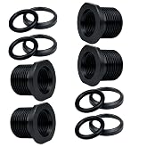 4 Pack Thread Protector 1/2&rdquo;-28 to 5/8&rdquo;-24 Thread Reducer with Crush Washer | Black Steel Thread Reducer Kit with Metal &amp; Rubber Sealing Washers for Secure Mechanical Connections