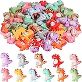 Lenwen 110 Pcs Resin Dinosaur Charms Flatback Dinosaur Decorations Resin Pendant for DIY Scrapbooking Embellishment Phone Case Craft Jewelry Making Hair Clips Accessory