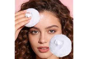 Fluffy Powder Puff for Face Powder, Soft Velour Makeup Puff Applicator, Large Setting Powder Puff for Loose Powder, 1 Piece