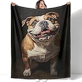 YISUMEI Bulldog Blanket Dog Lover Gifts for Adults & Kids – Ultra Soft Plush Throw Blanket for Bed, Couch, Camping - 50"x60", Black