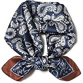 SHIROUYU 100% Mulberry Silk Scarf 21 "x 21" Square - Neck Scarf - Women Men Small Square Pocket Scarf - With Gift Packed