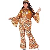 Flower Power Hippie Costume - Top, Pants, and Vest - Boho Theme