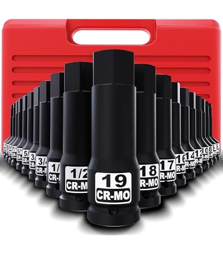 Jeu De 10 Douilles à Chocs XZN 1/2" GETLITOOL - Acier S2 Triple Carré Pour Mécanique Auto