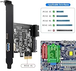 BEYIMEI PCI-E 1X to USB 3.2 GEN1 5Gbps External