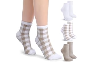 Tarpop 3 Pairs Aloe Socks Women Moisturizing Spa Socks for Dry Cracked Heel Feet Infused Gel Sleeping Fuzzy Lotion Valentines Day Gift for Women Men Softening Dry Feet(Brown, White, Tan)