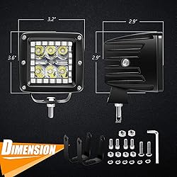 Nicoko 18w 3" Led Work Light with Chaser RGB Halo
