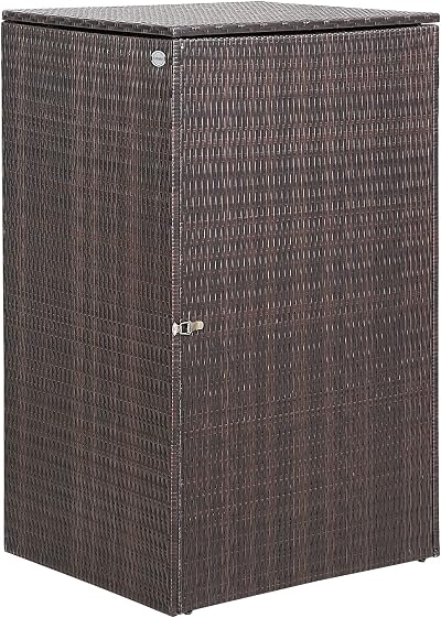 CASARIA Wheelie Bin Hideaway 240L Brown Poly Rattan Garden Shield