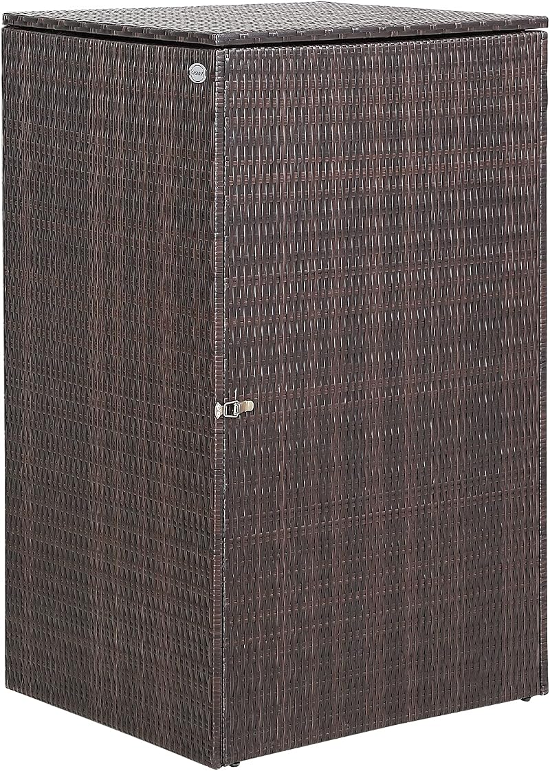 CASARIA Wheelie Bin Hideaway 240L Brown Poly Rattan Garden Shield