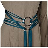 L'VOW Viking Troll Cross Belt Women Medieval Extra Long Rope Belt for Norse Witch Shaman Pagan Ren Faire Accessory