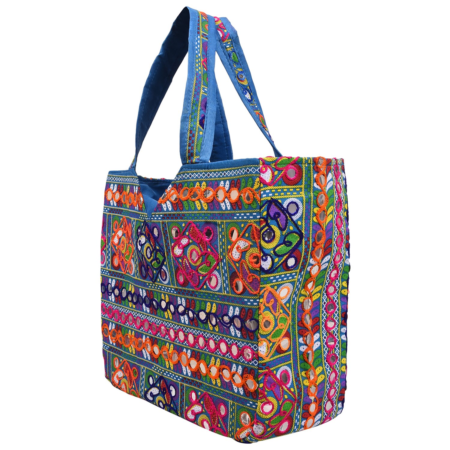craft trade multicolour rajasthani print party wear totes