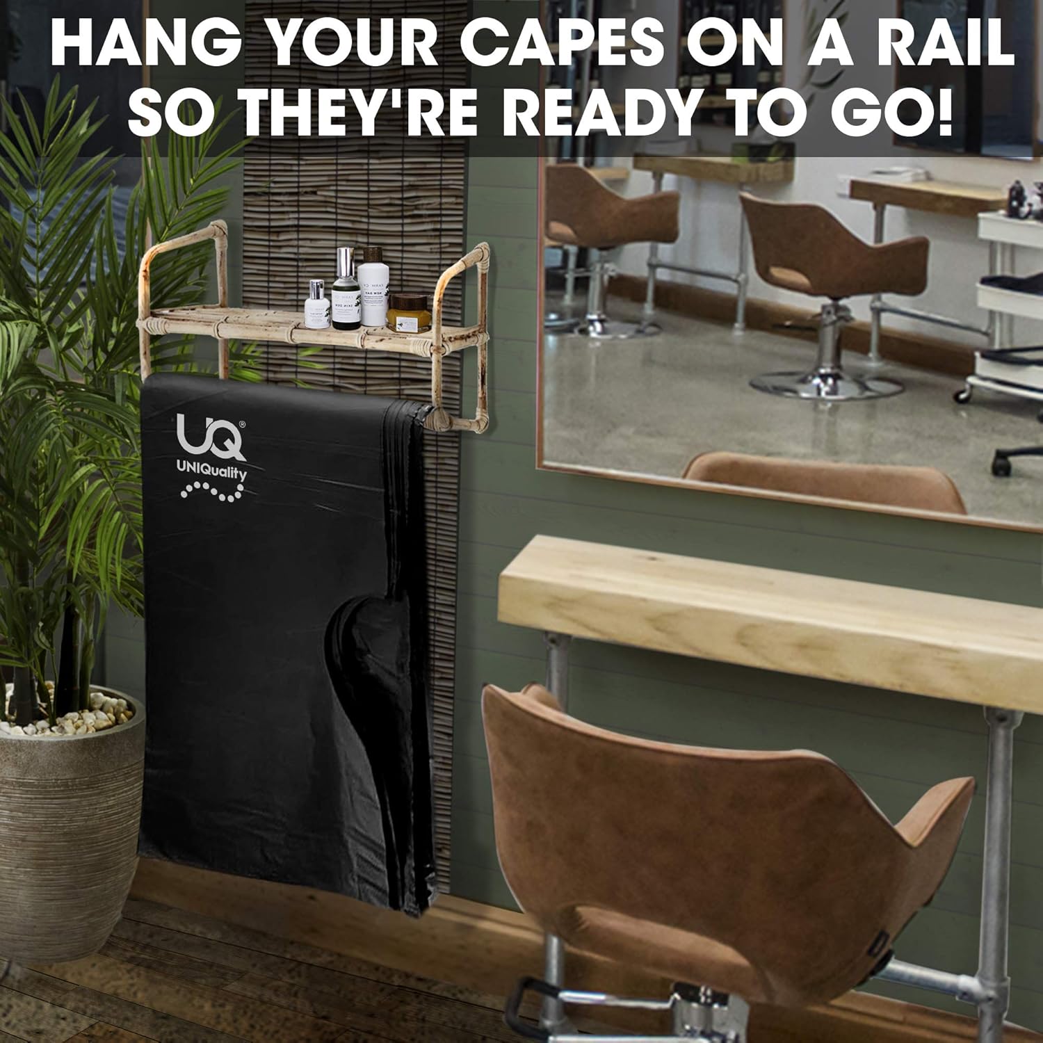 50 Disposable hair salon capes, Waterproof disposable shampoo capes, hair color capes for salon, disposable hair cutting capes protects salon chair. Biodegradable barber capes. No plastic. Black : Beauty