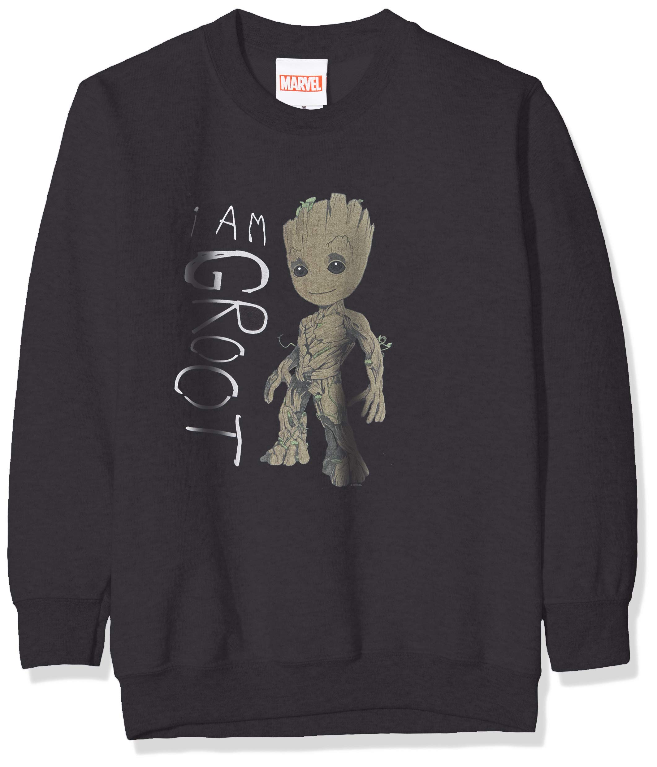 Marvel Boy's Guardians of The Galaxy Vol.2 I Am Groot Scribbles Sweatshirt, Black (Black Blk), 7-8 Years (Size:7-8Y)