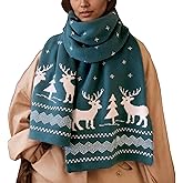MOTUWE Unisex Christmas Scarf Christmas Theme Scarves Winter Knitted Scarf