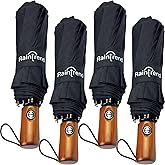 Raintrend Windproof Travel Umbrellas for Rain Automatic +10% Bigger Canopy Strong Frame Compact Folding Portable Umbrella for Women Men Backpack Purse