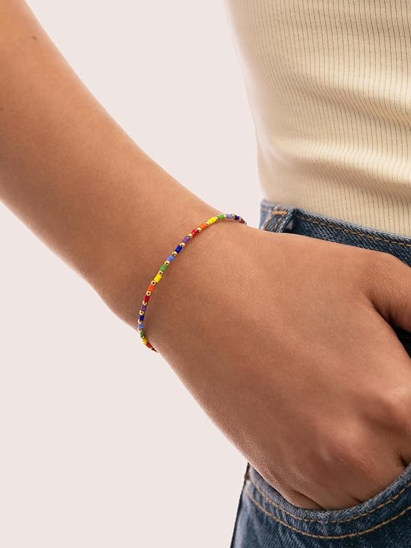 Pulsera Mujer Rainbow Colors Acero Baño Oro