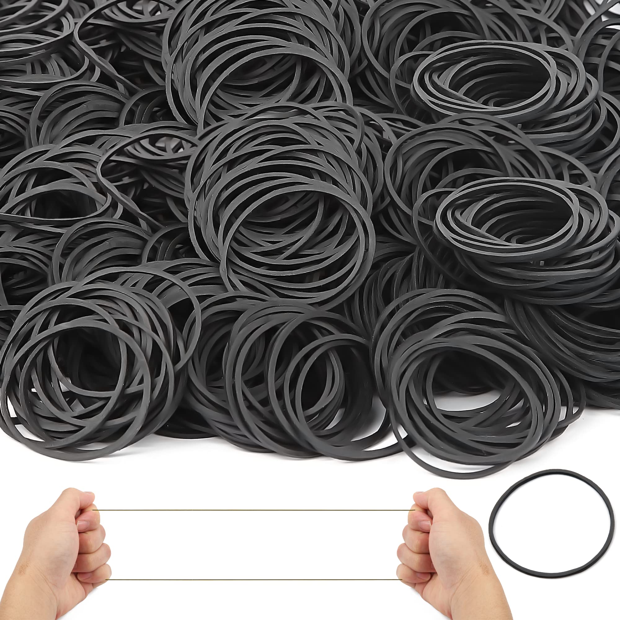 Lonely high heels 1300 Pcs Black Elastic Bands Strong Rubber Bands 450g Heavy Duty Stretchable Bands Natural for Office School Supplies Home Hair Bank Paper Money Bands (38 * 1.4mm)