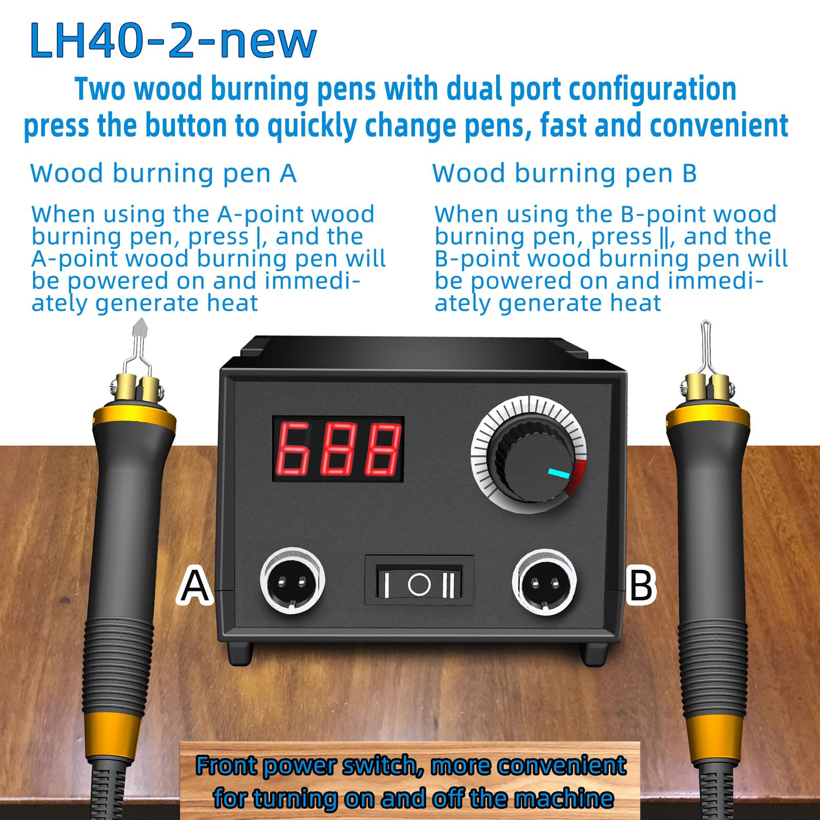 Wood Burning Tool, Wood Burner kit Pen 25~750℃, Wood Burning kit with Digital Thermometer Temperature Adjustable Temperature, 2 pyrographic Wood Burning pens, 30 Wood Burning Pen Tips