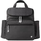 Skip Hop Diaper Bag Backpack with Portable Changing Pad Adjustable Pocket for 30 oz Tumblers 9 Total Pockets Insulated Packing Cubes Luggage Sleeve &amp; Stroller Straps Fits a 14&rdquo; Laptop Forma Next Black