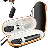 sarlar Case Compatible with JBL Wireless Two Microphone System, Up To 9“ x 3” will fit. Handheld Dual Mic Travel Bag for Singing or Karaoke for Receivers, Adapters, AA Batteries, Case Only.