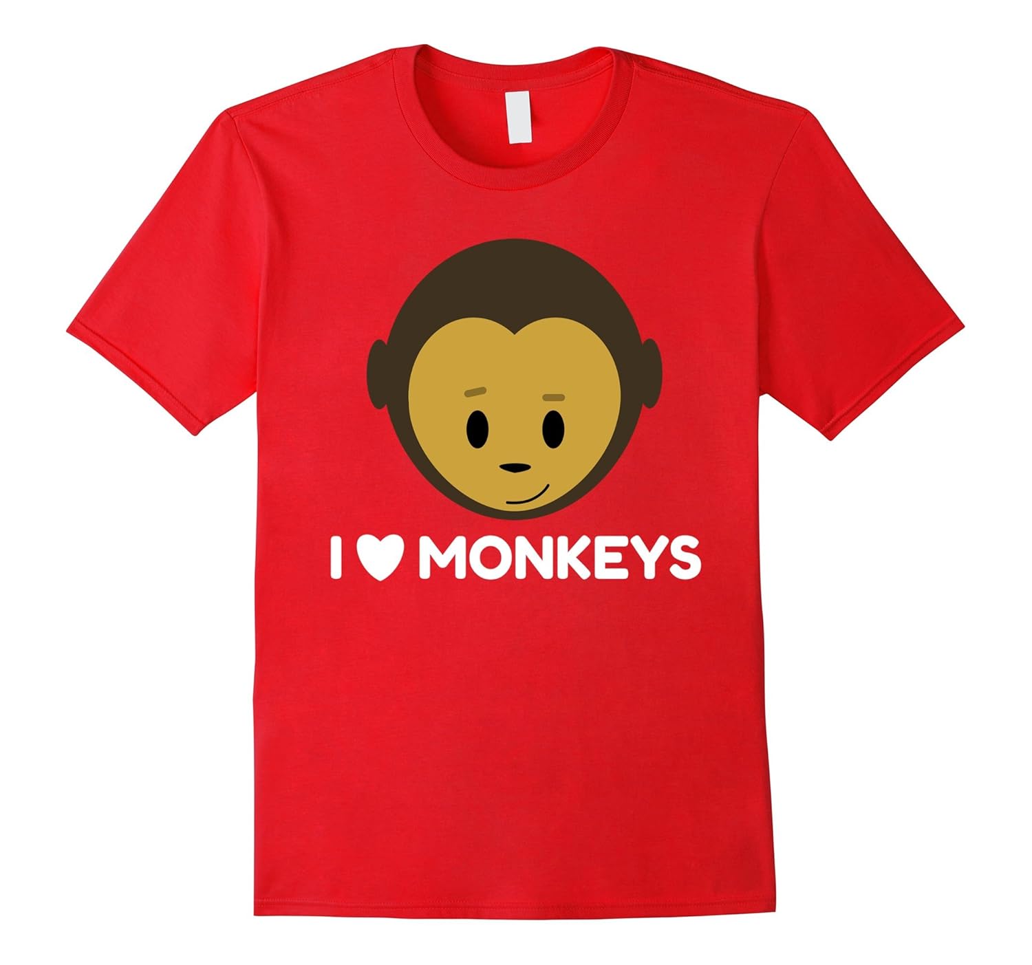 I Love Monkeys T-shirt Cool Monkey Emoticon Gift Tee-ANZ