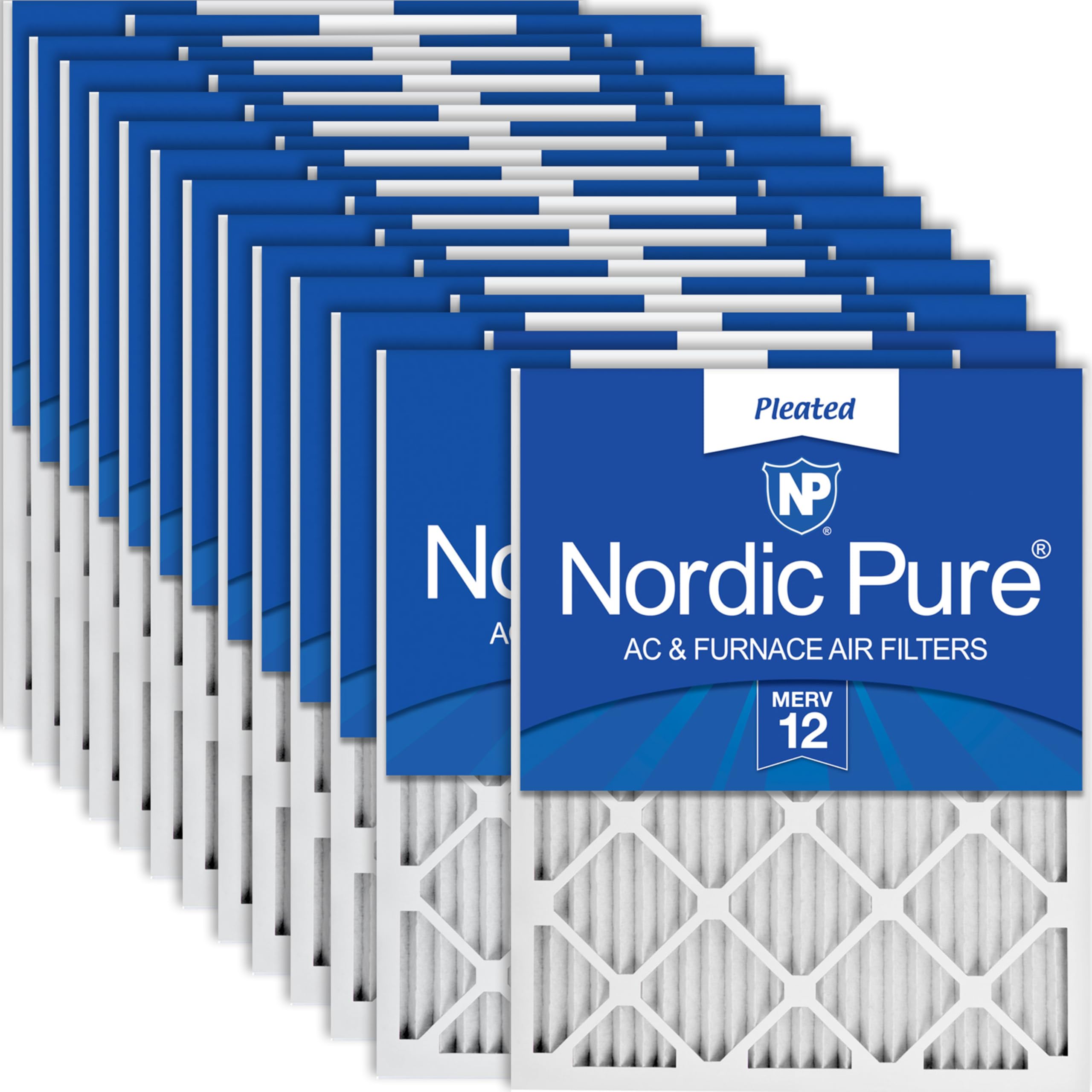 Nordic Pure 14x24x1 (Actual Size: 13 3/4 x 23 3/4 x 3/4) Pleated MERV 12 Air Filters 24 Pack Image