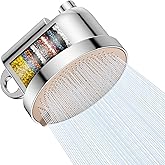 MakeFit Filtered Shower Head - 5 Settings High Pressure Rain Shower Head with Filter for Hard Water Softener - Easy Install & Replace - Bathroom Showerhead to Remove Chlorine & Heavy Metals