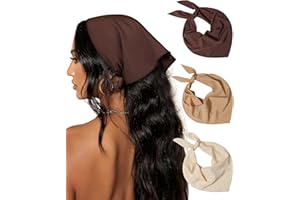 3Pcs Floral Hair Bandanas Head Kerchief for Women Girls Tie-Back Boho Hair Scarf Headband Bandana Triangle Head Scarf