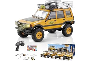 BEEZRC FMS 1/24 RC Crawler RTR FCX24M Land Rover Family Camel Trophy Edition Licensed RC Model 4WD RC Rock Truck 2.4Ghz Hobby Grade RC Car Model Mini Off Road Vehicle with Battery (Discovery)