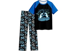 Boys Pajamas Little Big Boys Pajamas Short Sleeves and Pants 2 Pieces Summer Pjs Set Kid Sleepwear Size 8-14