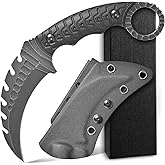 Ccanku C1110 Fixed Blade Knife,D2 Steel Blade G10 Handle Outdoor Camping Knives,EDC Tool Knifes with Kydex Sheaths(Black)