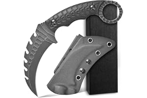 Ccanku C1110 Fixed Blade Knife,D2 Steel Blade G10 Handle Outdoor Camping Knives,EDC Tool Knifes with Kydex Sheaths(Black)