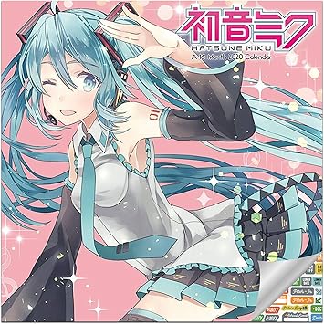 Hatsune Miku Calendar 2020 Set - Deluxe 2020 初音 ミク Anime Wall Calendar with Over 100 Calendar Stickers (Hatsune Miku Gifts, Cosplay)