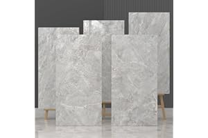 UNIGG 10-Pack Peel and Stick Gray Marble Wall Panels (11.8" x 23.6") – 19.4 Sq. Ft. Waterproof PVC Tiles for Kitchen, Bathroom, Living Room & Accent Walls – Heat-Resistant Self-Adhesive Backsplash Tiles