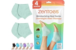 ZenToes Moisturizing Socks for Cracked Heel Treatment, Vitamin E, Olive Oil and Jojoba Oil Infused Heel Socks, Spa Gifts for 